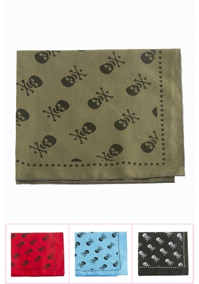 Kuru Kafa Desenli Keten Bandana 50 50