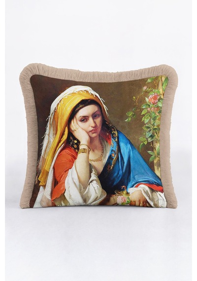 Saray Esintili Klasik Sanat Saçaklı Yastık Kılıfı - Vintage Bohem Mavi Krem Püsküllü Kırlent Kılıfı Orman Mint Yeşili Saray Esintili Klasik Sanat Saçaklı Yastık Kılıfı - Vintage Bohem Mavi Krem Püsküllü Kırlent Kılıfı Orman Mint Yeşili