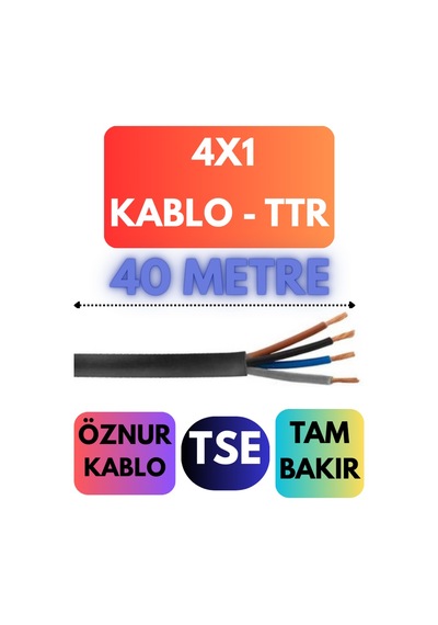 Öznur 4x1 Ttr Kablo Metre Seçenekli Siyah - 40 Metre