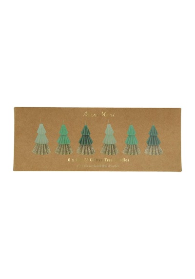 Green Mini Tree Candles - Yeşil Mini Ağaç Mumlar 6'li Diğer