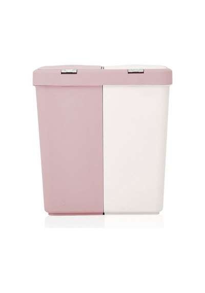 Duo Laundry Çamaşır Sepeti - Pembe - 80 Lt Pembe / Beyaz Pembe / Beyaz