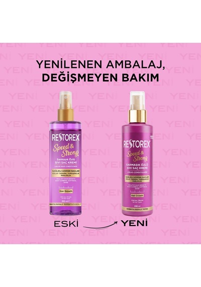 Speed & Strong Sıvı Saç Kremi Kolajen & Biotin İçerikli, Durulanmayan, Anında Tarama & Parlaklık, Isı Koruyu