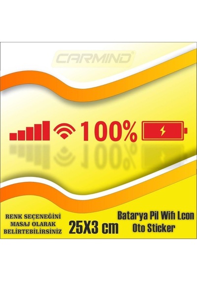 Batarya Wifi Pil Icon Oto Sticker (25 Cm -3 Cm)