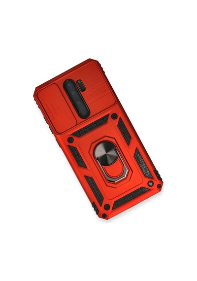Xiaomi Redmi Note 8 Pro Kılıf Pars Lens Yüzüklü Silikon - Kırmızı Kirmizi