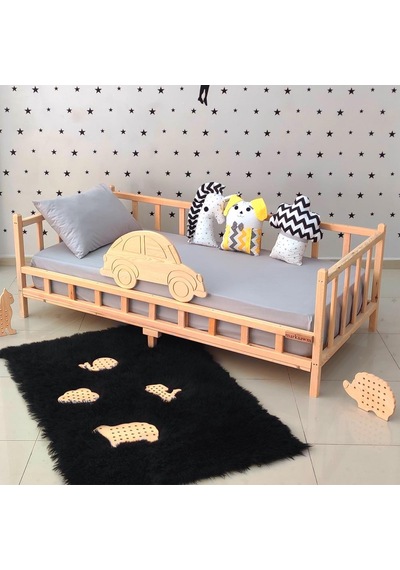 Markaawm Markaawm Premium Arabalı Montessori Yatak Çocuk Ve Bebek Karyola Akçaağaç
