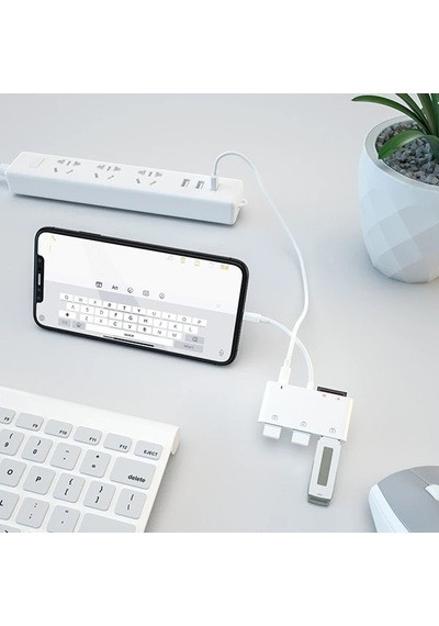 Ally iPhone Uyumlu Lightning To Tfsd Card Reader Usb 3.kamera Adaptörü- 5775 Renkli