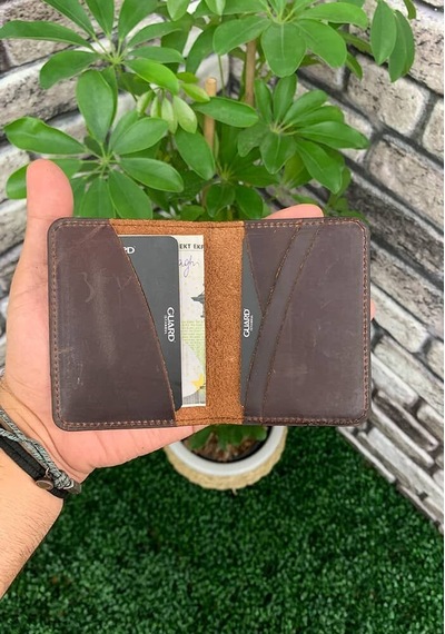 Guard Geyik Baskılı Antik Taba Deri Kartlık Çok Renkli