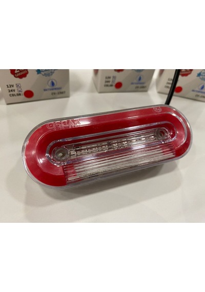 Ahmet Otomotiv Yeni Nesil Kırmızı Neon Lamba Yanı Beyaz Plaka Lambası 12v-24v