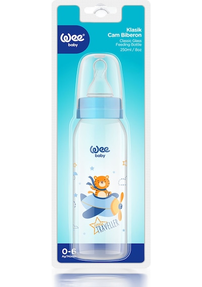 Wee Baby  Klasik Cam Biberon 250 ML Mavi