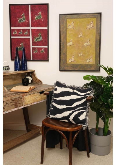 Peraluna Zebra Pıllow %100 Organik Pamuk Triko Yastık Kılıfı 45x45 Cm Lacivert - Lacivert