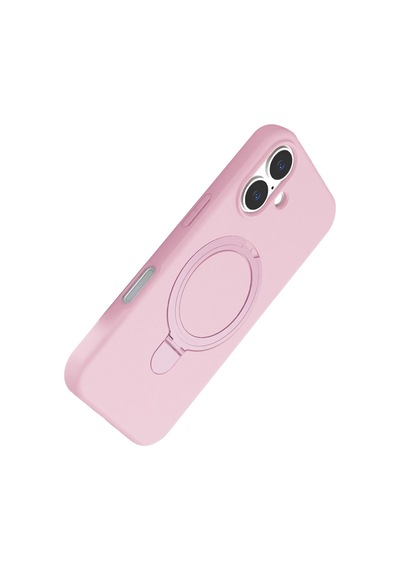 Newface - 1 - Apple iPhone Uyumlu 17 Regal Magsafe Standlı Kapak - - Ece-umay - Açık Pembe