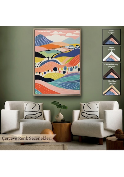 Miyrem^ Canvas Serie Pastel Tonlardaki Minimalist Tablo-7670