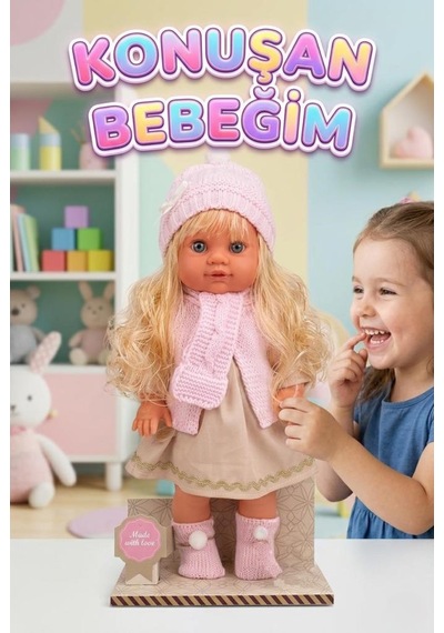 Lucia Girl Konuşan 35 Cm - Etkileşimli Kolları Bacakları Ve Kafası Et Kutulu Atkılı Oyuncak Bebek 36269937