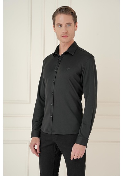 Efor G 1583 Slim Fit Siyah Klasik Gömlek Siyah Efor G 1583 Slim Fit Siyah Klasik Gömlek Siyah