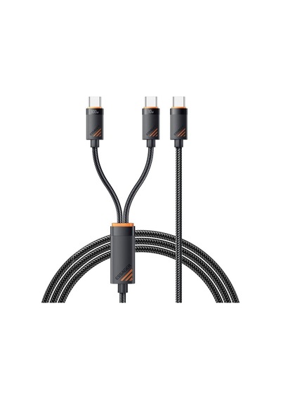 Essager 1.2 Metre 100w 2in1 Type C To 2x Type C Şarj Ve Data Kablosu, Çift Cihaz Desteği, Dayanıklı Örgülü Tasarım,