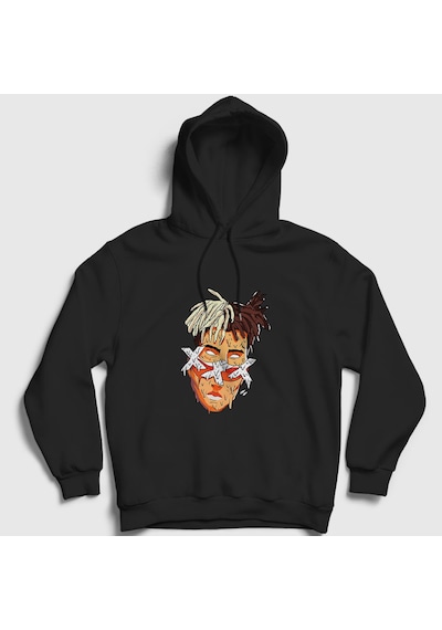 Presmono Unisex Melting Xxxtentacion Kapüşonlu Sweatshirt Siyah