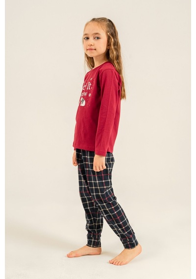 Arnetta Let It Snow Anne Kız Bordo Uzun Kol Pijama Takım Ar3730-a-v1 Ar3730-a-v1