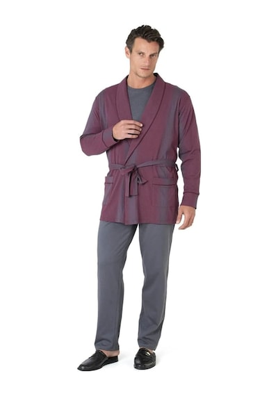 Pierre Cardin Erkek 3'lü Pijama Set Takım Bordo