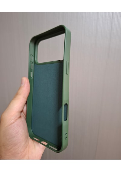 Apple Uyumlu iPhone 17 Pro Max Logolu İçi Kadife Silikon Lansman Kılıf Haki