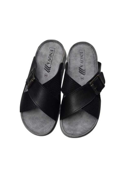 Birrbazaar Erkek Ortopedik Taban Ayarlanabilen Tokalı Dikişli Şık İçeri Dışarı Deri Suni Terlik Siyahh Birrbazaar Erkek Ortopedik Taban Ayarlanabilen Tokalı Dikişli Şık İçeri Dışarı Deri Suni Terlik Siyahh
