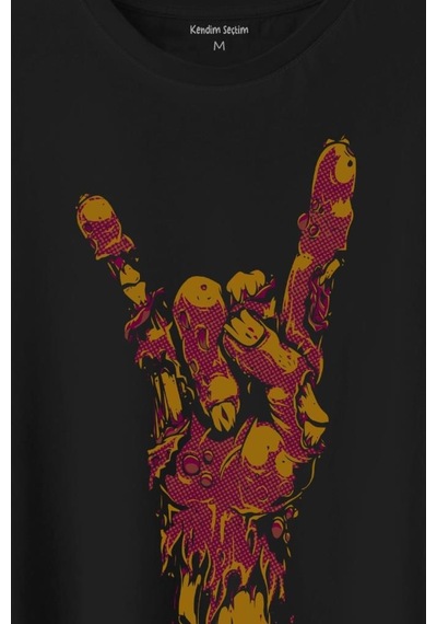 Hey There Rock Hand Rockstar Urban Baskılı Tişört Unisex T-shirt 001