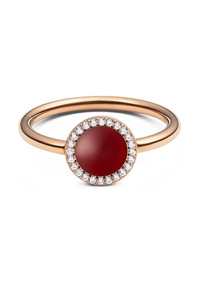 Audrey Ring Red Agathe Rose Gold Pembe