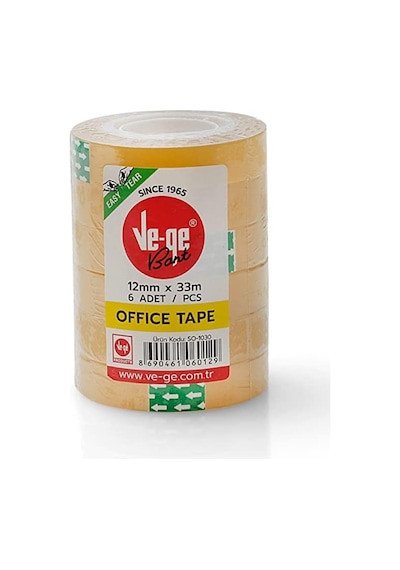 Ve-Ge Selefon Bant Offıce Tape 12X33 6 Lı Paket - 6 Adetli Pak
