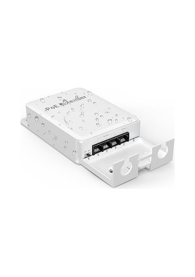 Yuanley 4 Port Outdoor Poe Extender 1'i 3 Arada Çıkış, Ieee 802.3af/at Mini 4 Kanal Poe Tekrarlayıcı Ip66 Su Geçirmez, Vlan, 250 M Toplam 350 M , Duvara Monte Passthrough Poe Amplifikatör, Tak Ve