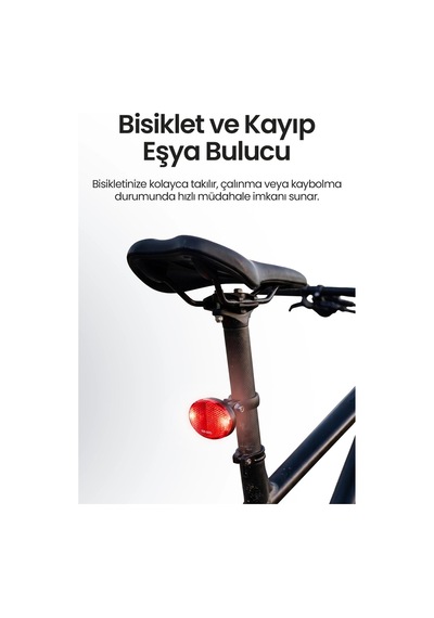 Ven-dens Vd-tag009 Find My Uyumlu Bluetooth Bisiklet Takip Cihazı, Taşınabilir Kayıp, Siyah
