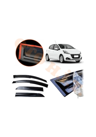 Peugeot 208 Cam Rüzgarlığı Parlak Siyah Tam Uyumlu