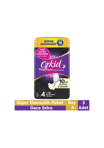 Orkid Platinum Gece Ekstra Süper Ekonomik Paket 16x3 48 Adet