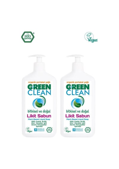 Green Clean Organik Portakal Yağlı Likit Sabun 500 ML x 2