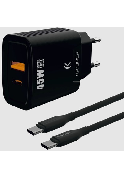 Katjmer Kj-45up-cc Usb-pd 45w Şarj Adaptörü Type-c To Type-c Kablo