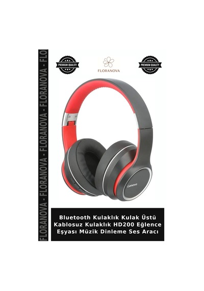 Bluetooth Kulaklık Kulak Üstü Kablosuz Kulaklık Hd200 Eğlence Eşyası Müzik Dinleme Ses Aracı