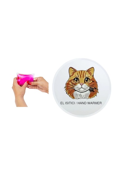Sıa Kahverengi Kedi Cep Sobası,el Isıtıcı,sıcak Su Torbası Pvc 10x9,5cm Çok Renkli