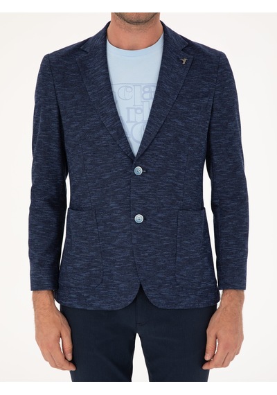 Cacharel Lacivert Slim Fit Pamuk Karışımlı Ceket Cacharel Lacivert Slim Fit Pamuk Karışımlı Ceket