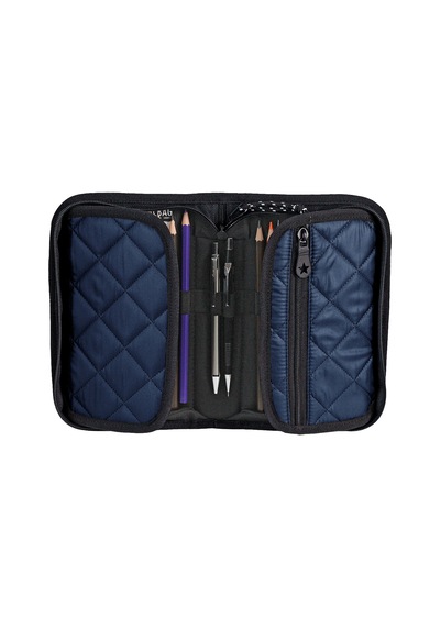 Jacbag Cover Soft-sert Kapaklı Ayraçlı Kapitone Kalem Kutusu Cover Soft-lacivert renkli