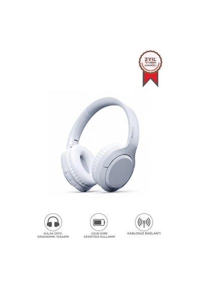 Teknolojik Ürün Taşınabilir Aygıt Günlük Eşya Th53 Beyaz Bluetooth Kulak Üstü Kulaklık