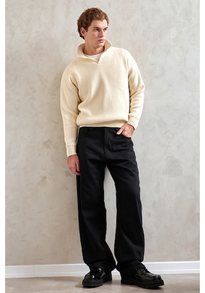 Erkek Ekstra Baggy Jean Pantolon Siyah