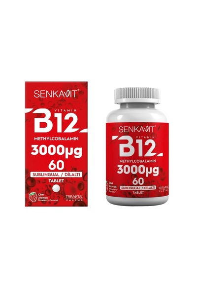 Senkavit B12 3000 Mcg Dil Altı Sublıngual 60 Tablet Çilek Aroma