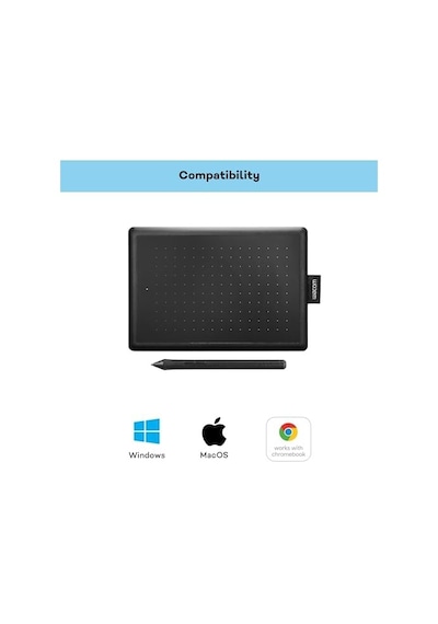 Wacom One Ctl-472-n Creative Pen Çizim Tableti, Usb, 3600 W, Baskıya Duyarlı Kalem, Siyah