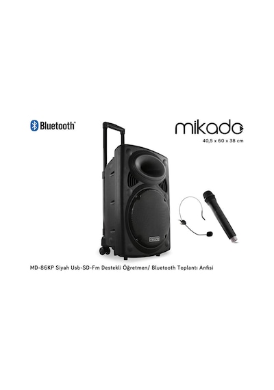 Mikado Md-86Kp Siyah Fm Destekli Öğretmen Bluetooth  Toplantı Anfisi