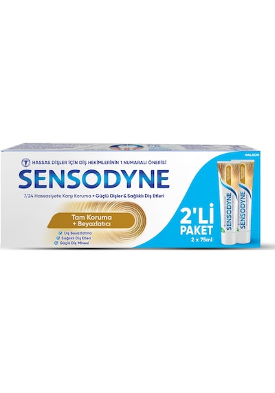 Sensodyne Tam Koruma Ve Beyazlatıcı Diş Macunu 2 x 75 ML