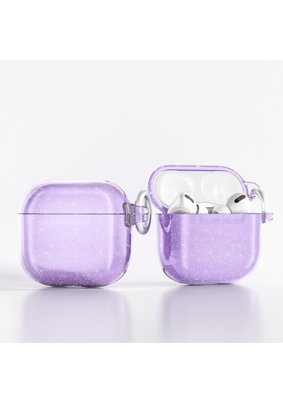 Airpods 4 2024 A3053-a3050-a3054-a3056-a3055-a3057 Uyumlu Kılıf Parlayan Simli Saydam Renkli Kılıf Airbag 32 - Pembe - T34797