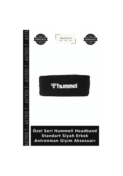 Özel Seri Hummell Headband Standart Siyah Erkek Antrenman Giyim Aksesuarı