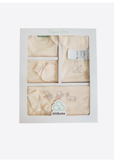 Kitikate Organik New Basic 10'lu Hastane Çıkış Seti Natural Krem