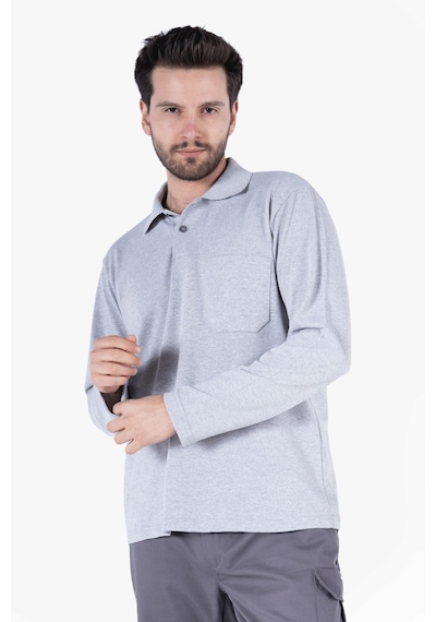 Polo Yaka Sweatshirt Gri Melanj