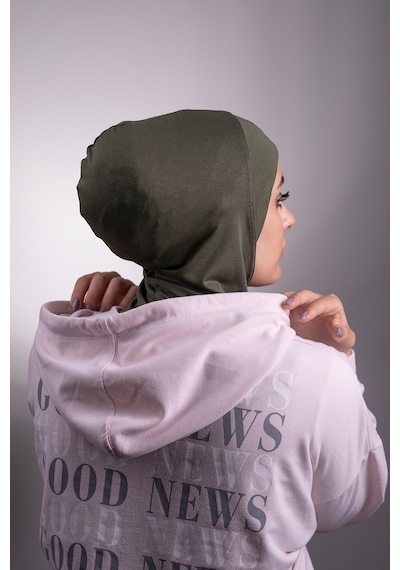 Hürrem Bone Haki Pratik Hazır Geçmeli Bone Viskon Kumaş Hijab Spor 2106_09 Haki