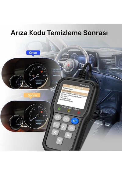 Tr Npc Türkçe Obdıı/eobd+can Modlu Hata Hafızalı Araç Arıza Tespit/silme Cihazı Npc319