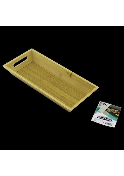 Hubrendy Tedarik Bambu Sunum Tepsisi 16x35x4.5 Cm Çift Kulplu 1456034